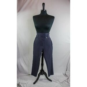 Anne Klein Pants Polka Dot Stretch Crop Blue White Size 4
